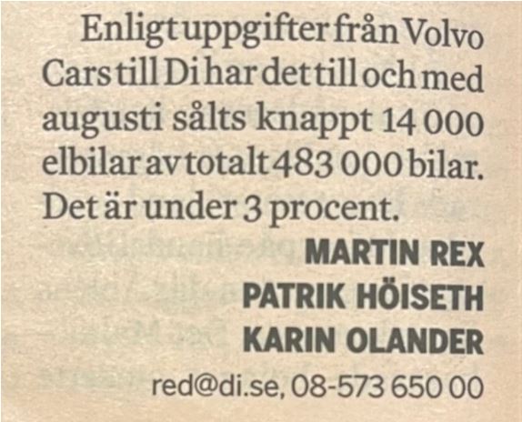Volvo sålt 3procent elbilar.JPG