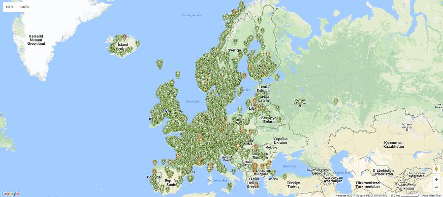 Snabbladdning i Europa - Tesla Club Sweden